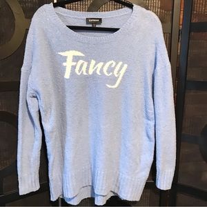 Express light blue oversized crew neck sweater S/P